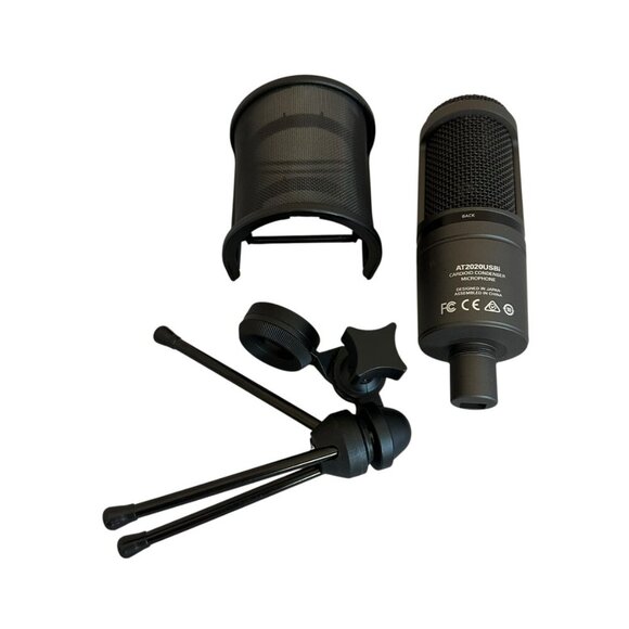 Audio-Technica Cardioid Condenser USB Microphone AT2020USBi + Stand Pop Guard - Picture 1 of 12